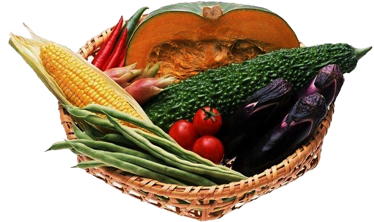 Assorted Vegetablesin Basket PNG