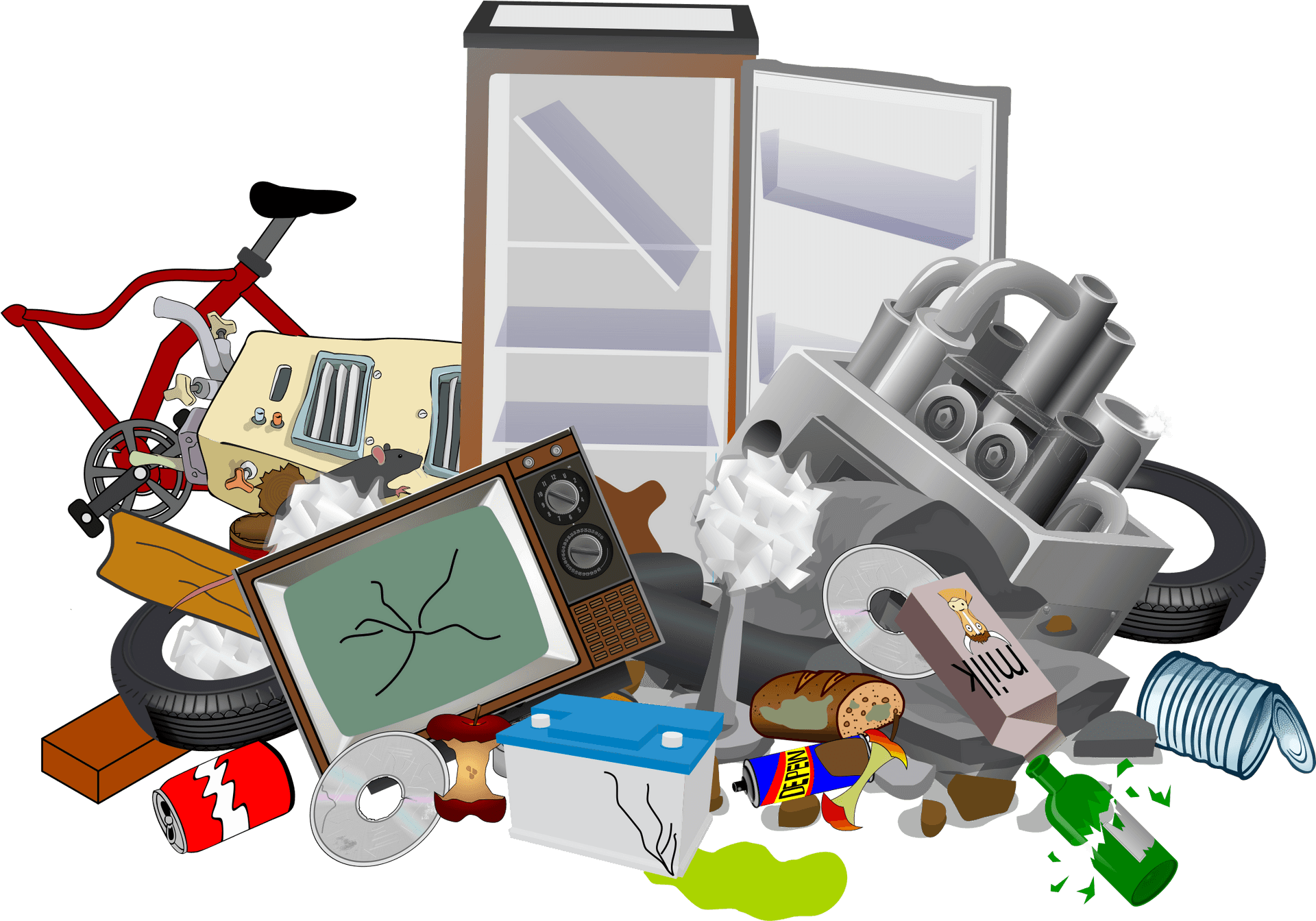 Assorted Wasteand Recyclables PNG