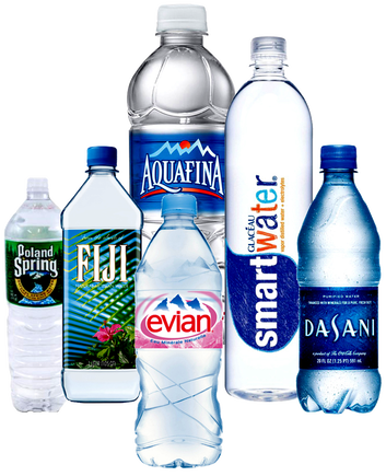 Assorted Water Bottle Brands PNG