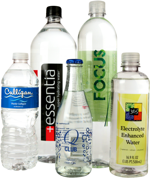Assorted Water Bottles Collection PNG