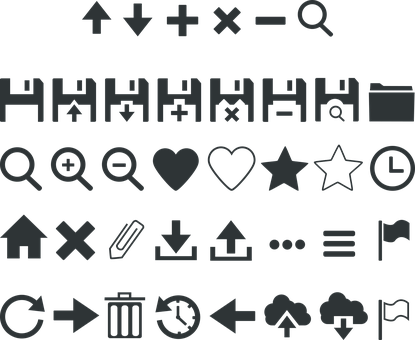 Assorted Web Icons Collection PNG