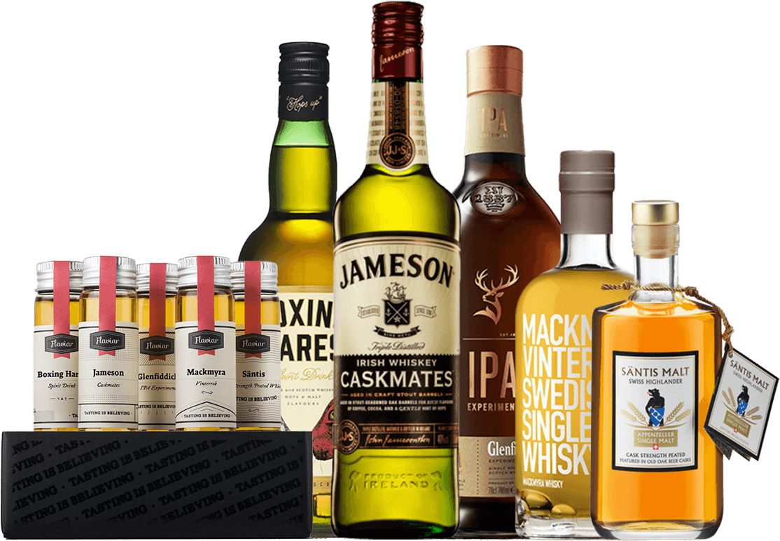 Assorted Whiskey Bottles Collection PNG
