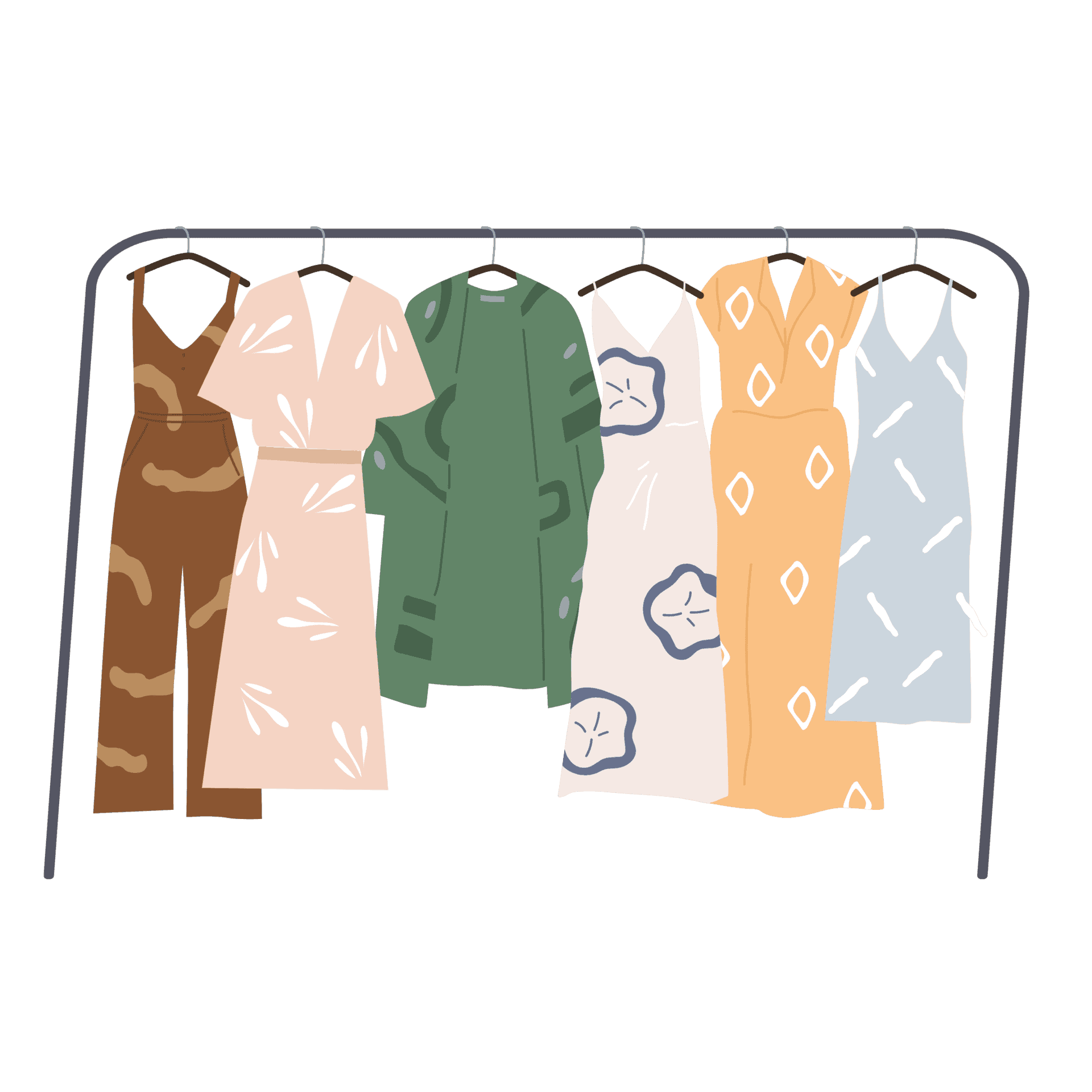 Assorted Womens Clothingon Rack PNG