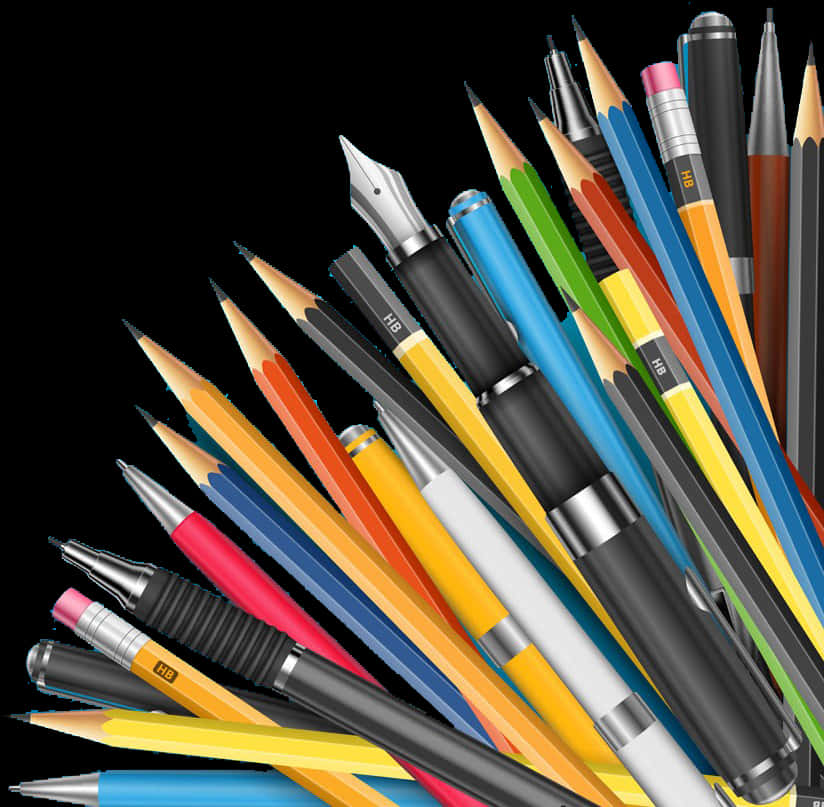 Assorted Writing Instruments PNG