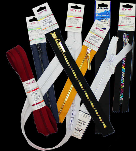 Assorted Zippers Display PNG