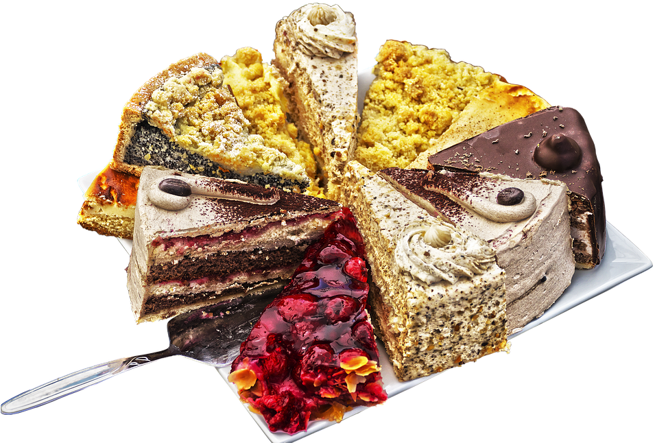 Assorted_ Cake_ Slices_ Plate PNG
