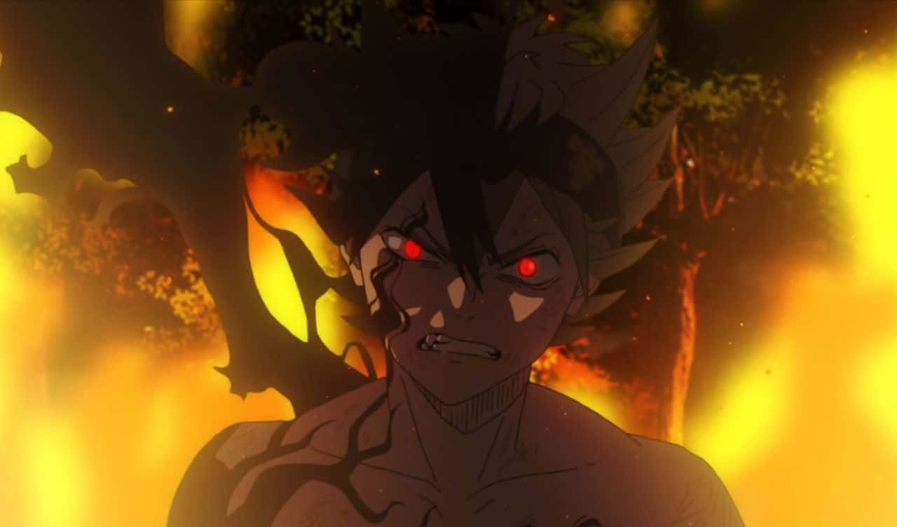 Asta Black Clover 4k Angry Demon Form Fire Background