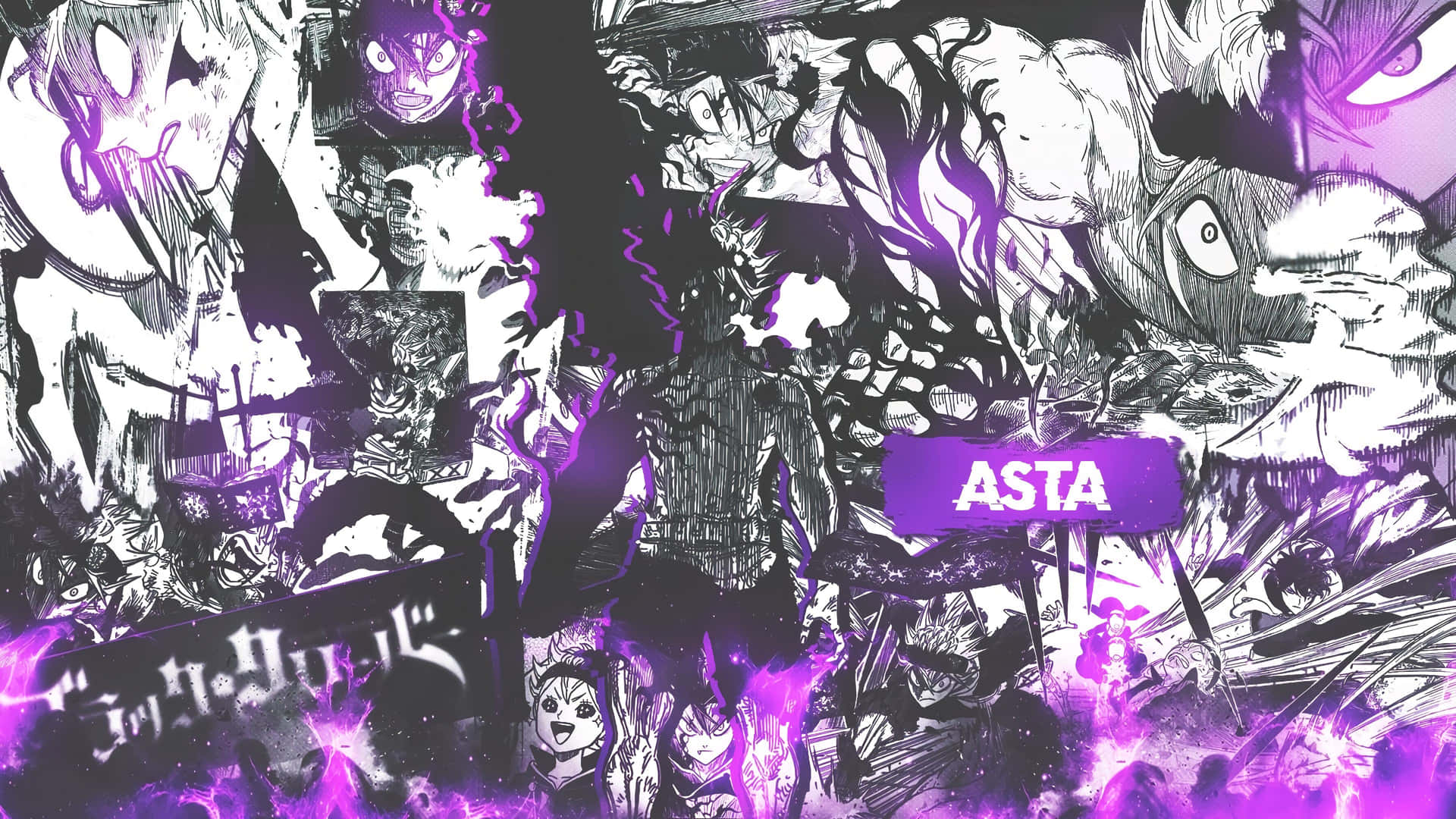 Asta Black Clover Manga Collage Wallpaper