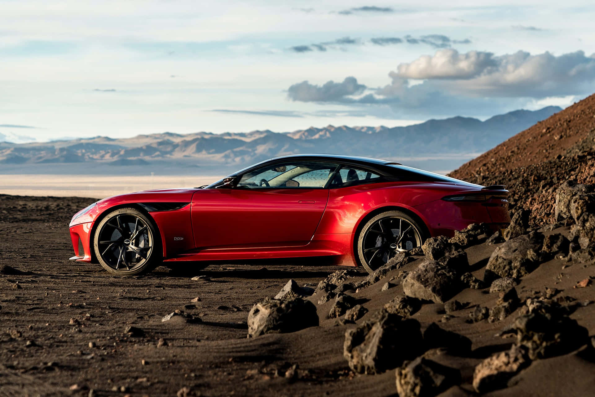 Aston Martin DBS Superleggera in action on the road Wallpaper