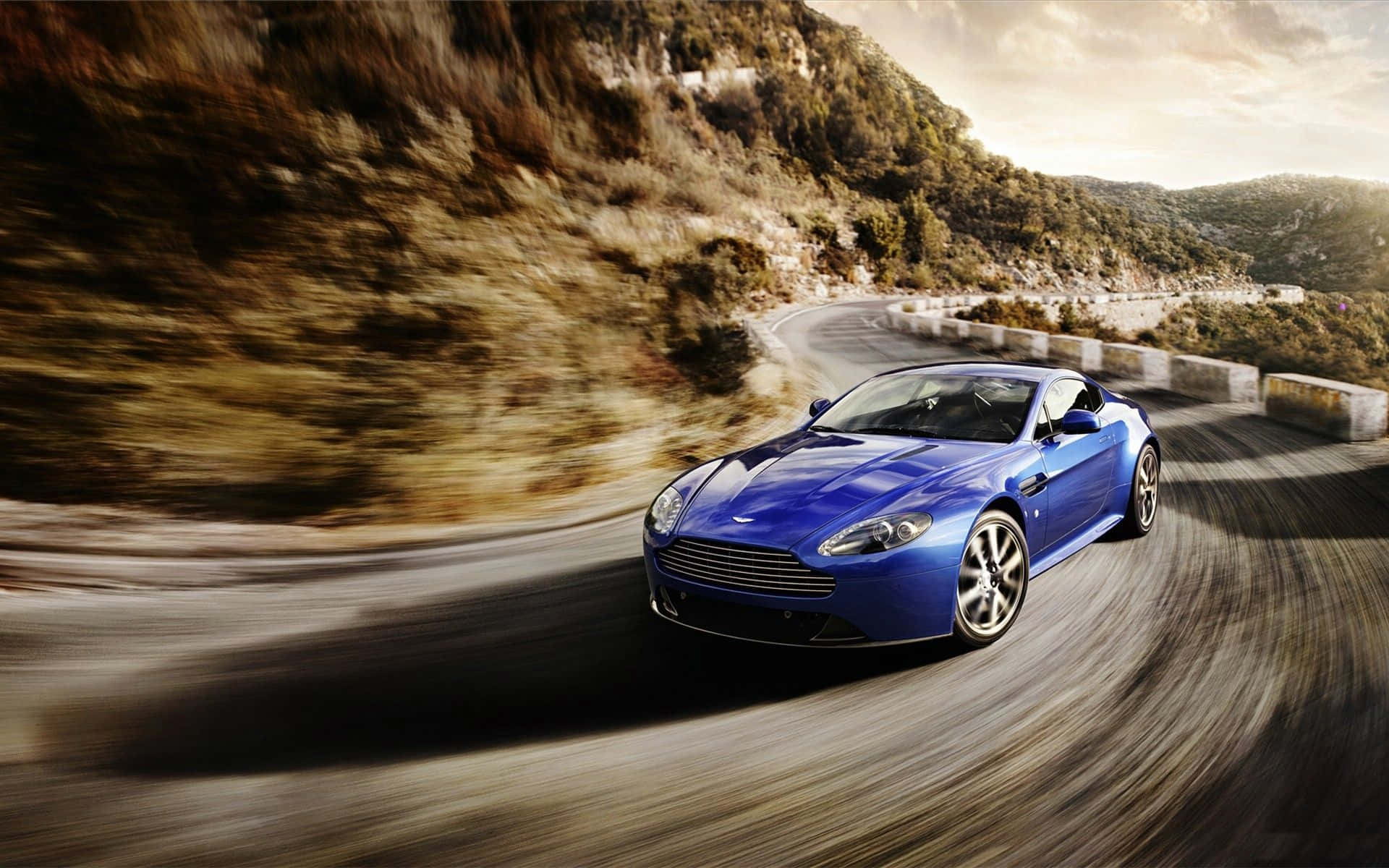Stunning Aston Martin V12 Vantage in Motion Wallpaper