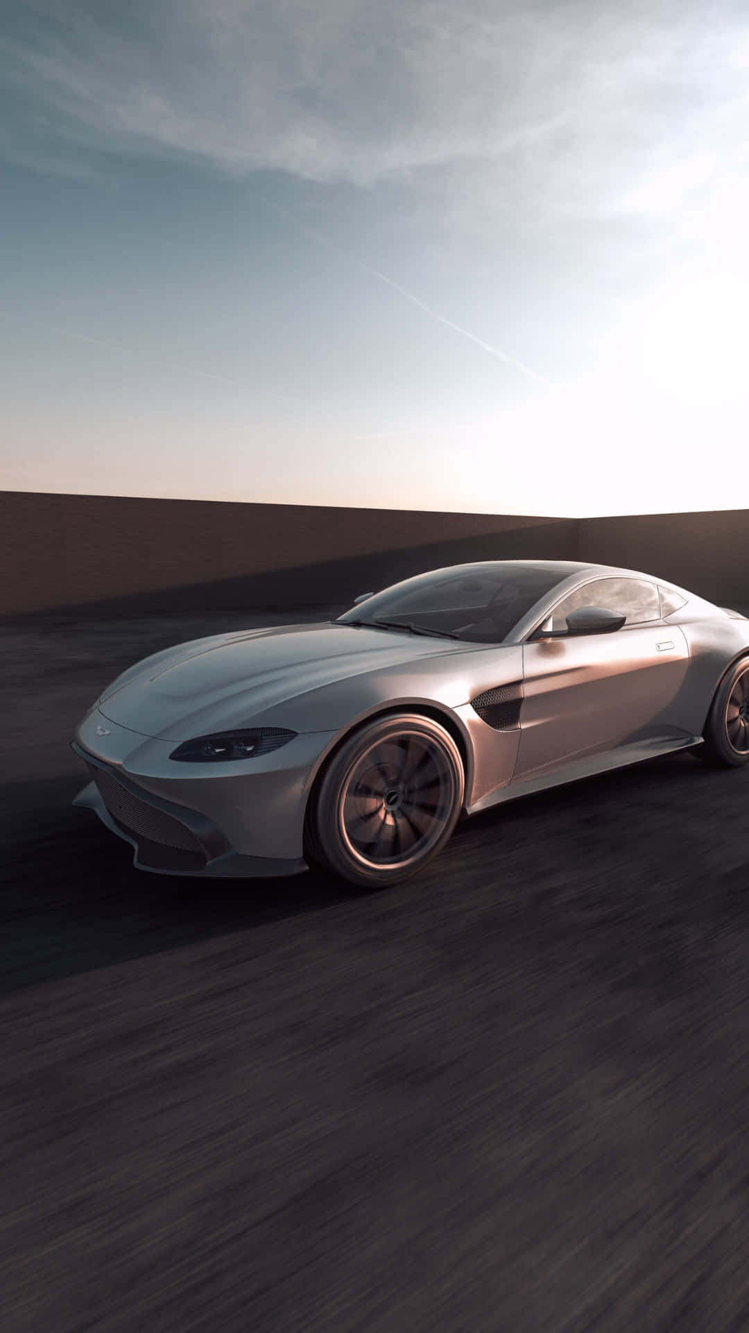 Sleek Aston Martin Vantage in Motion Wallpaper