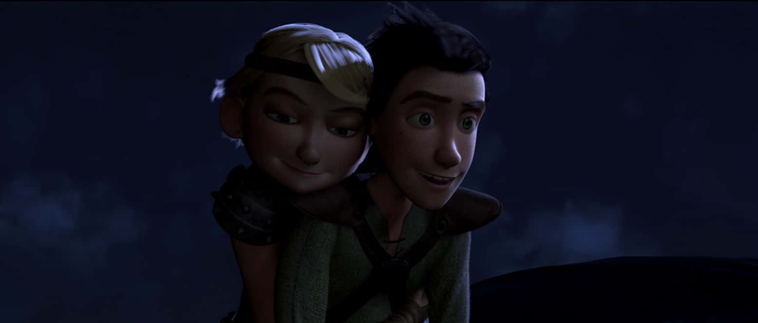 Astrid Hugging Hiccup How To Train Your Dragon The Hidden World Wallpaper