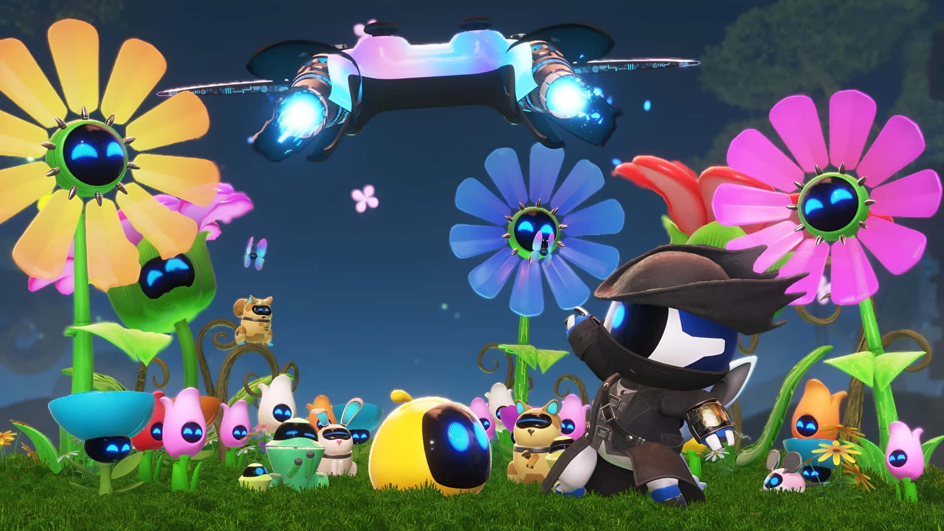 Astro Bot Adventure Characters Wallpaper