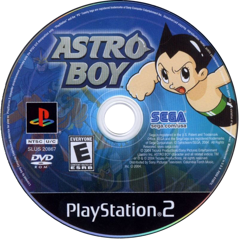 Astro Boy Play Station2 Game Disc PNG