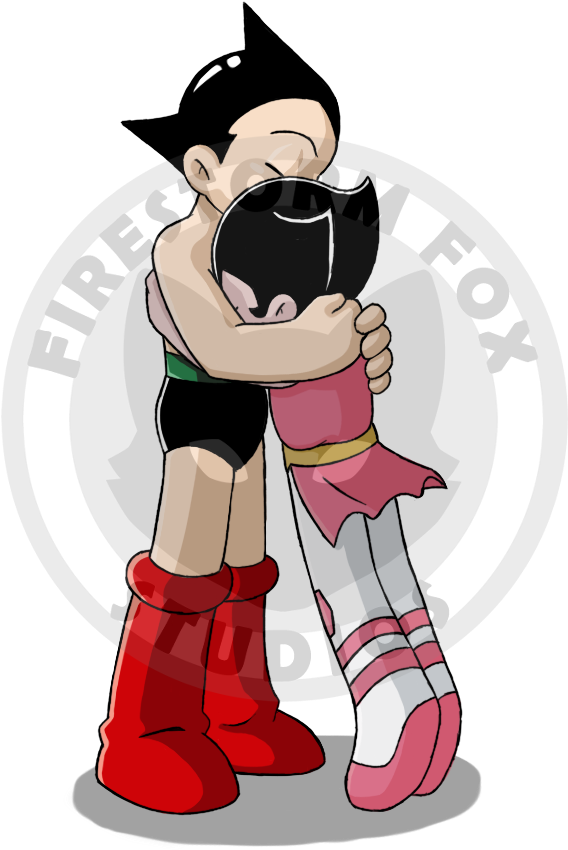 Astro Boyand Firefox Mascot Hug PNG