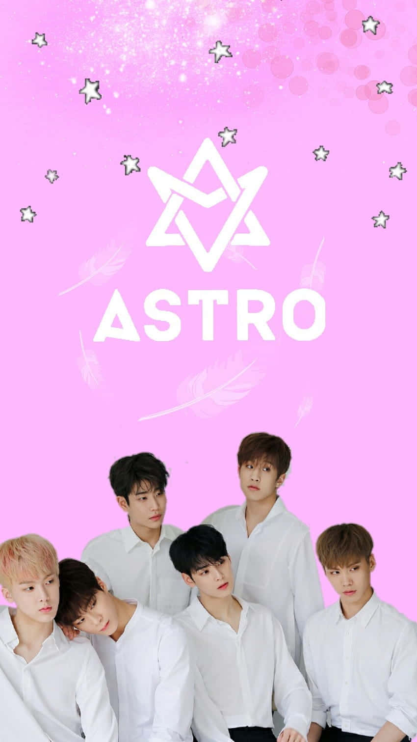Astro Kpop Group Pink Background Wallpaper