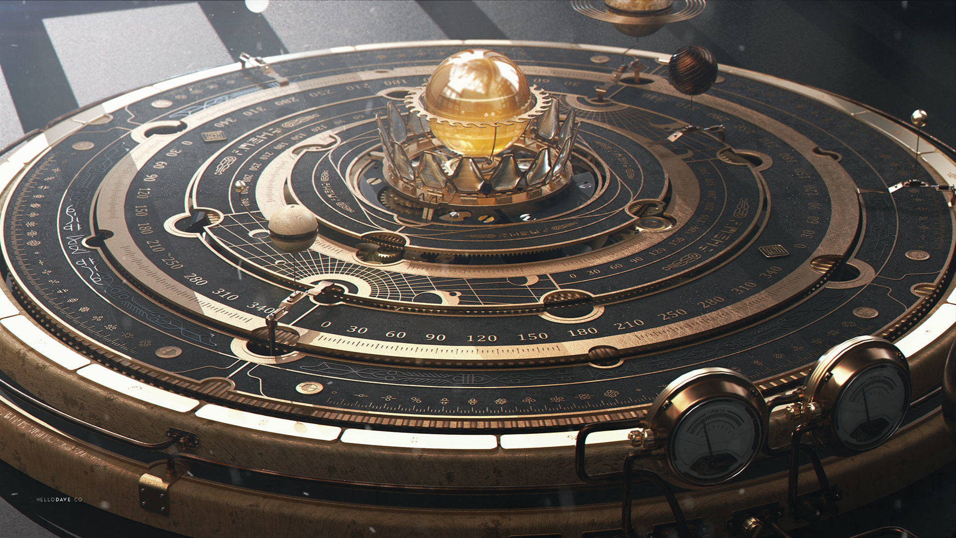 Astrolabe Solar Time Art Wallpaper