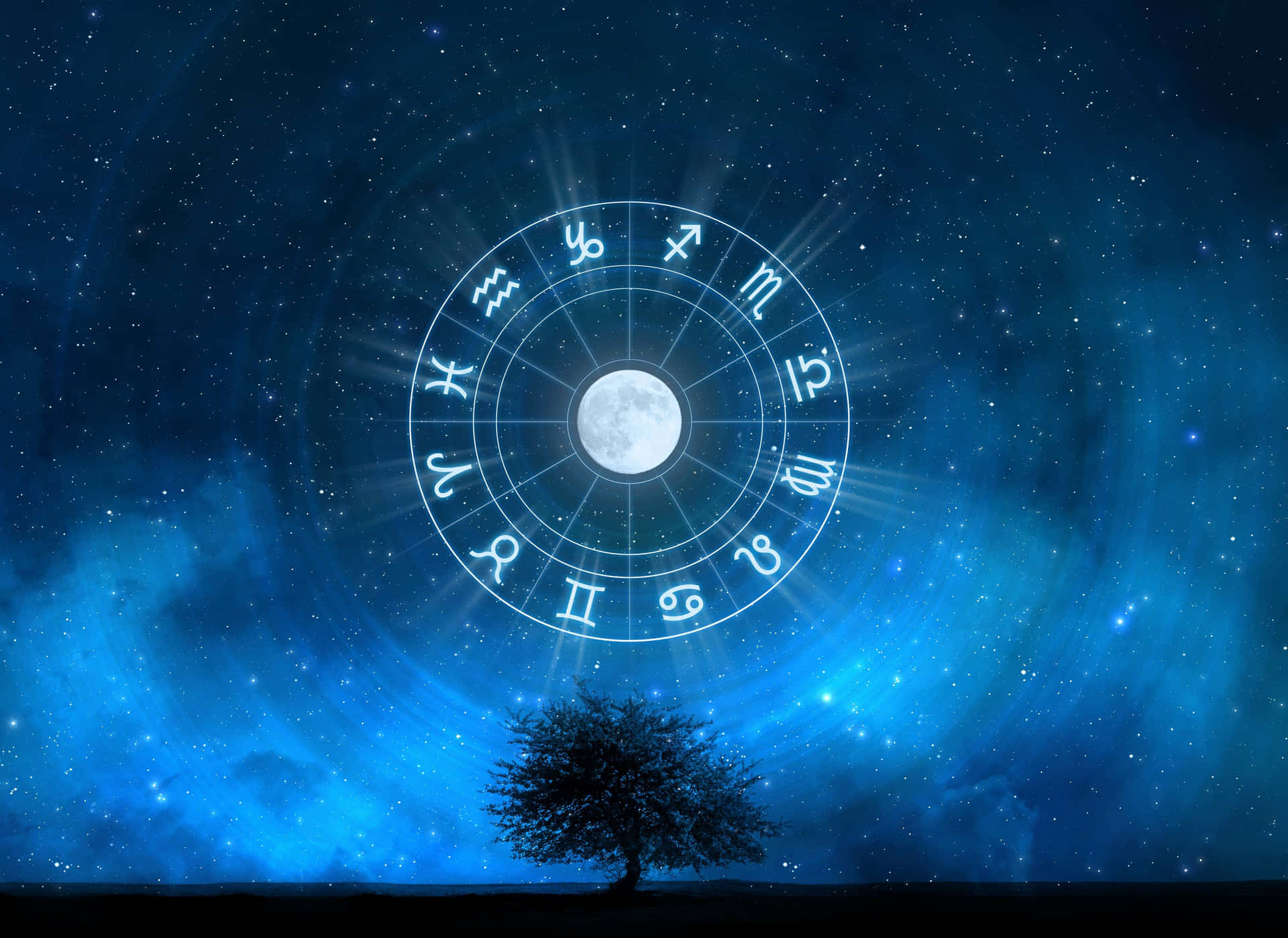 Astrological Signsand Full Moon Wallpaper