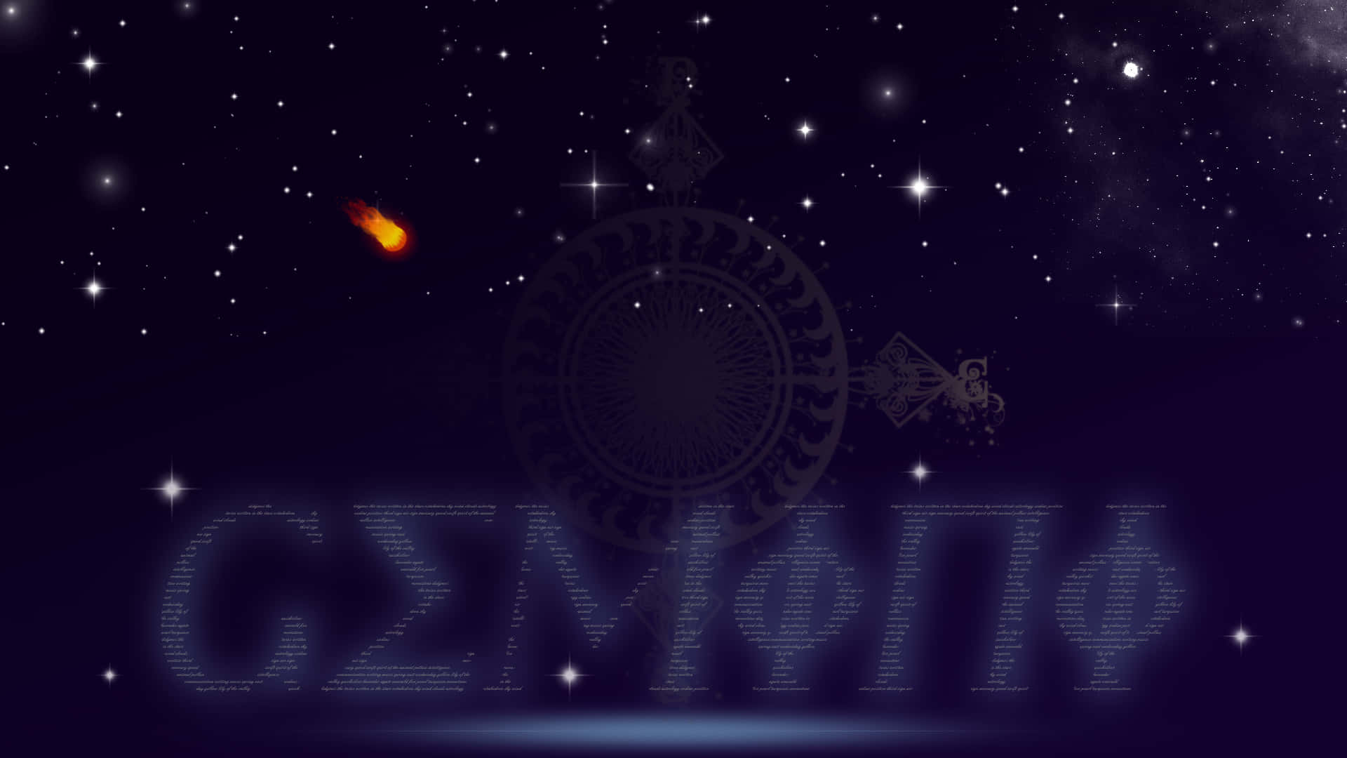 A Starry Sky With The Word Gmoz