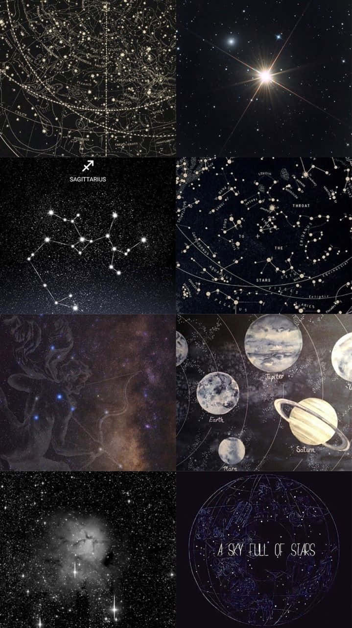 Constelacionesen Forma De Rejilla Y Astrología Para Iphone. Fondo de pantalla