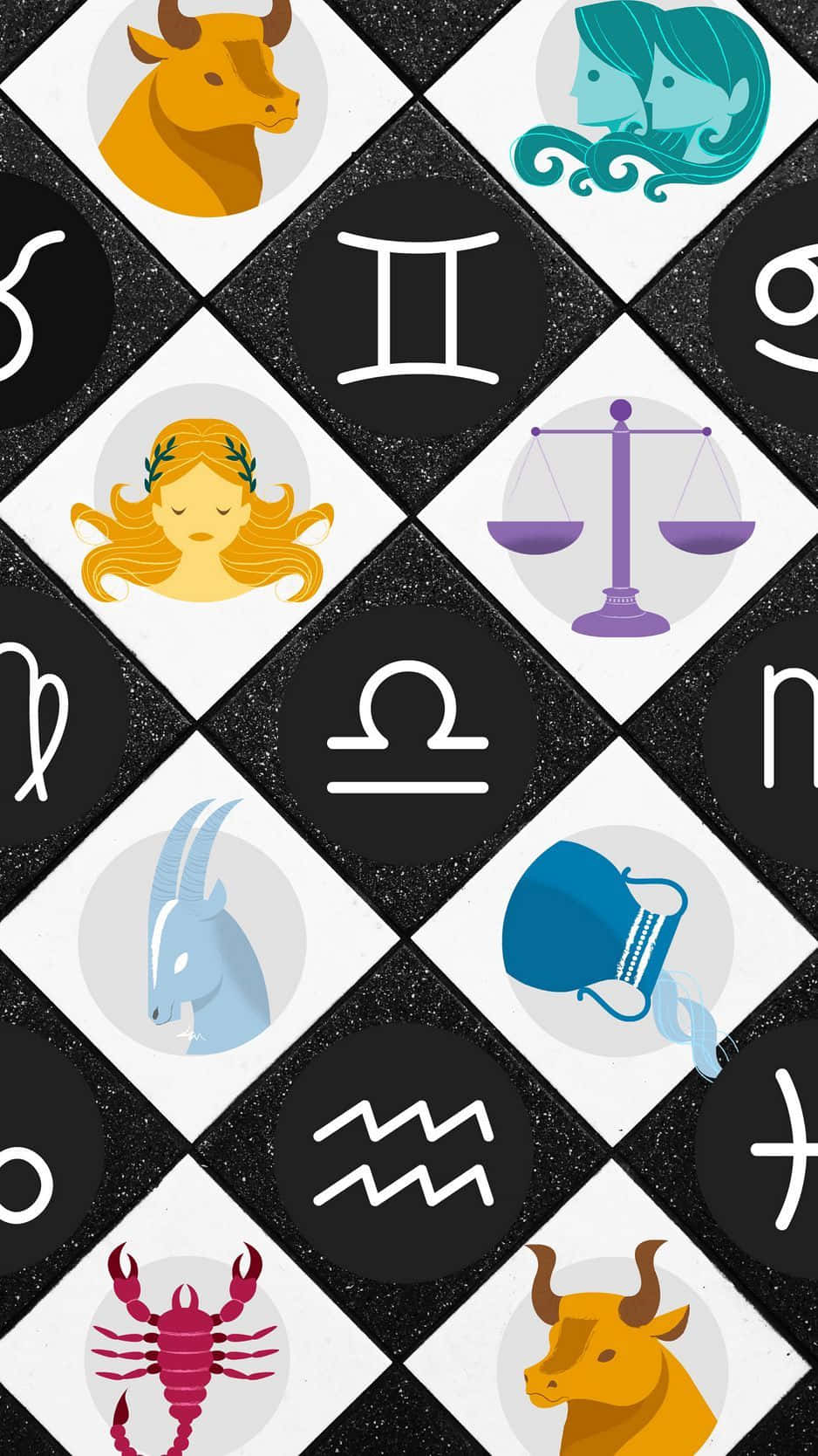 Character Symbols Astrology iPhone Wallpaper
