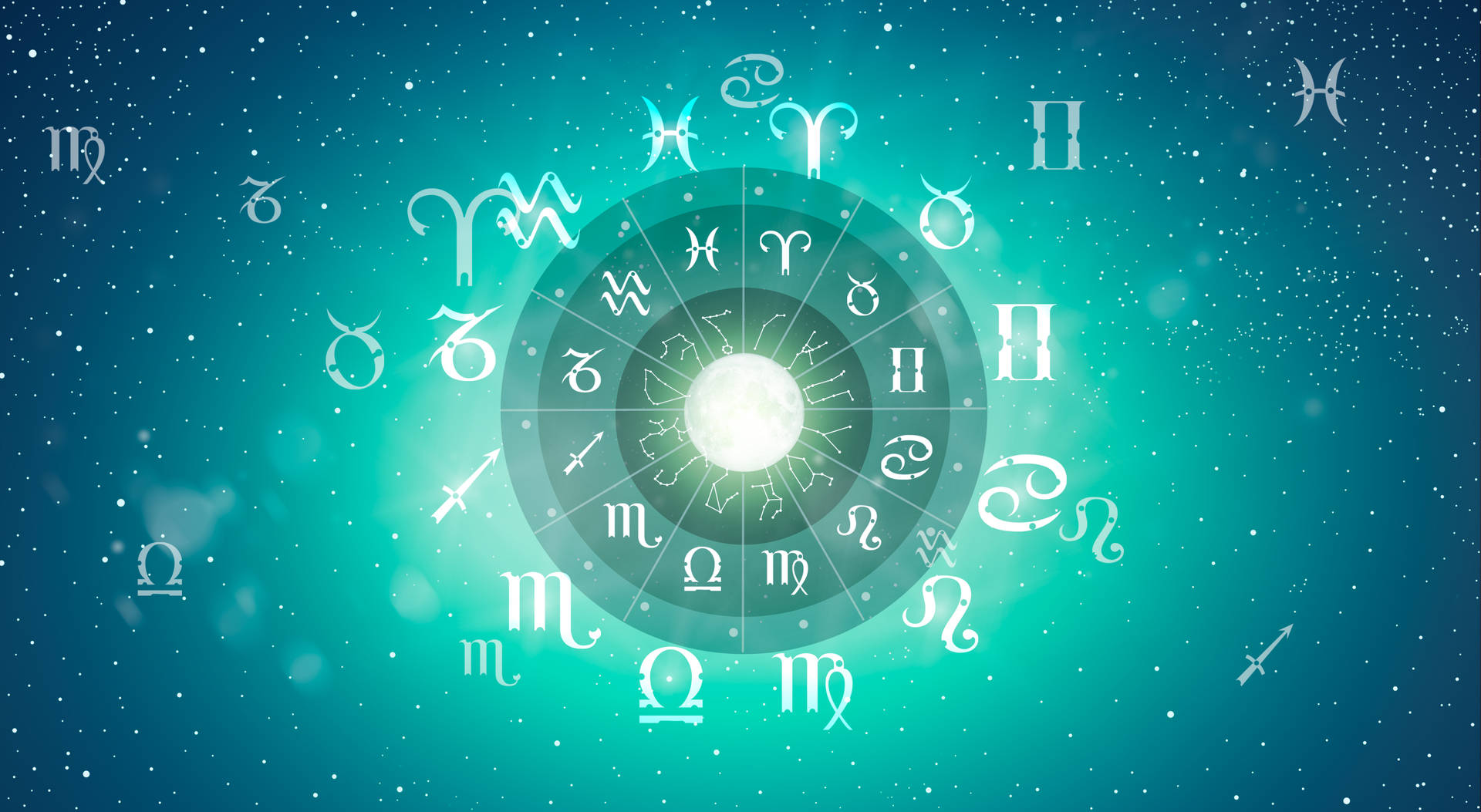 Astrologiaroda Símbolos E Signos Do Zodíaco Vento Papel de Parede