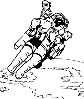 Astronaut Adriftin Space PNG