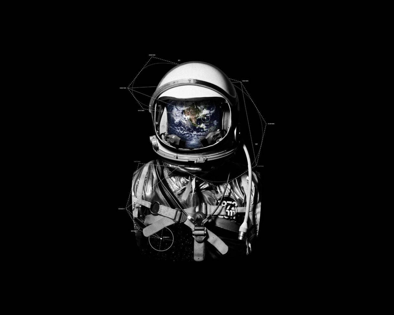 Astronaut Æstetik Med Geometriske Målinger Wallpaper