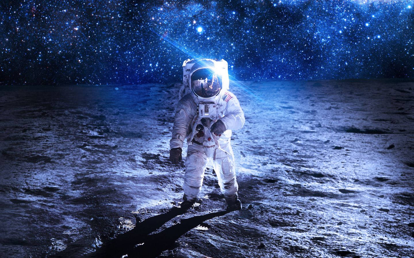 Astronaut Æstetisk Gå På Månen Wallpaper