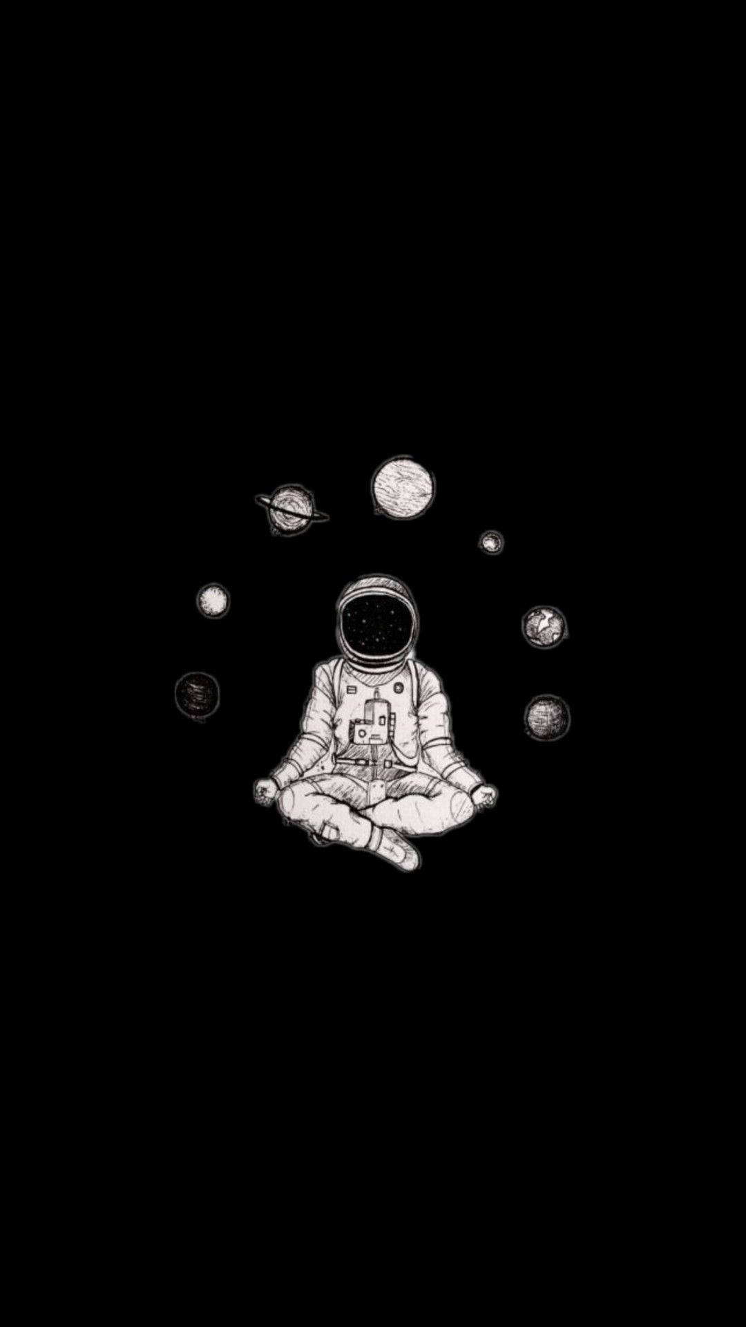 Astronaut Æstetisk Mediterende Wallpaper