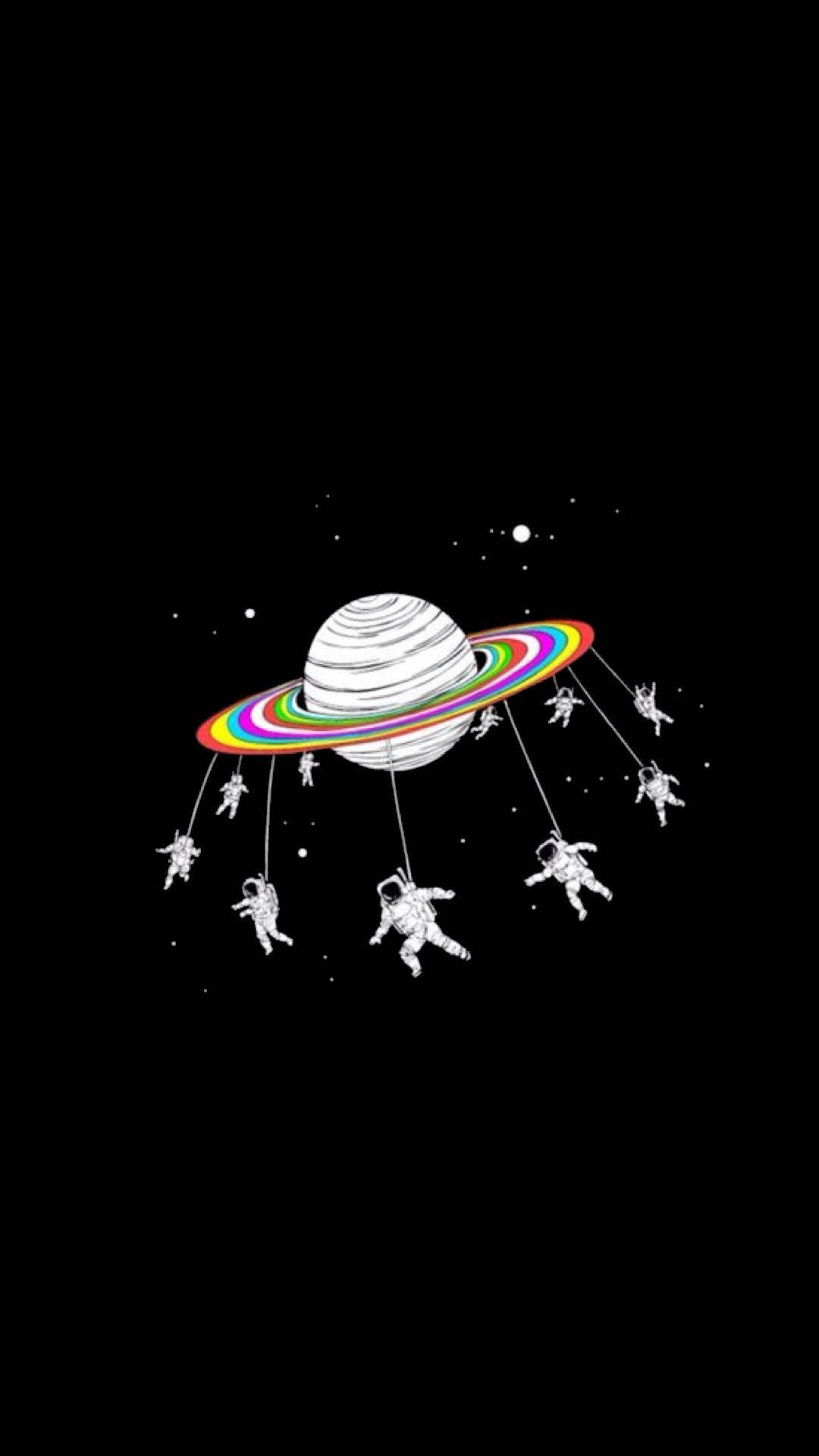 Astronaut Aesthetic And Saturn Wallpaper