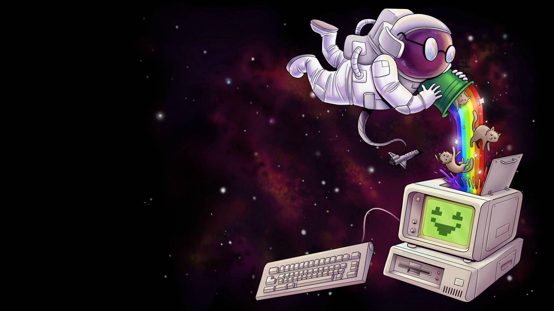 Astronaut Aesthetic With Computer Wallpaper