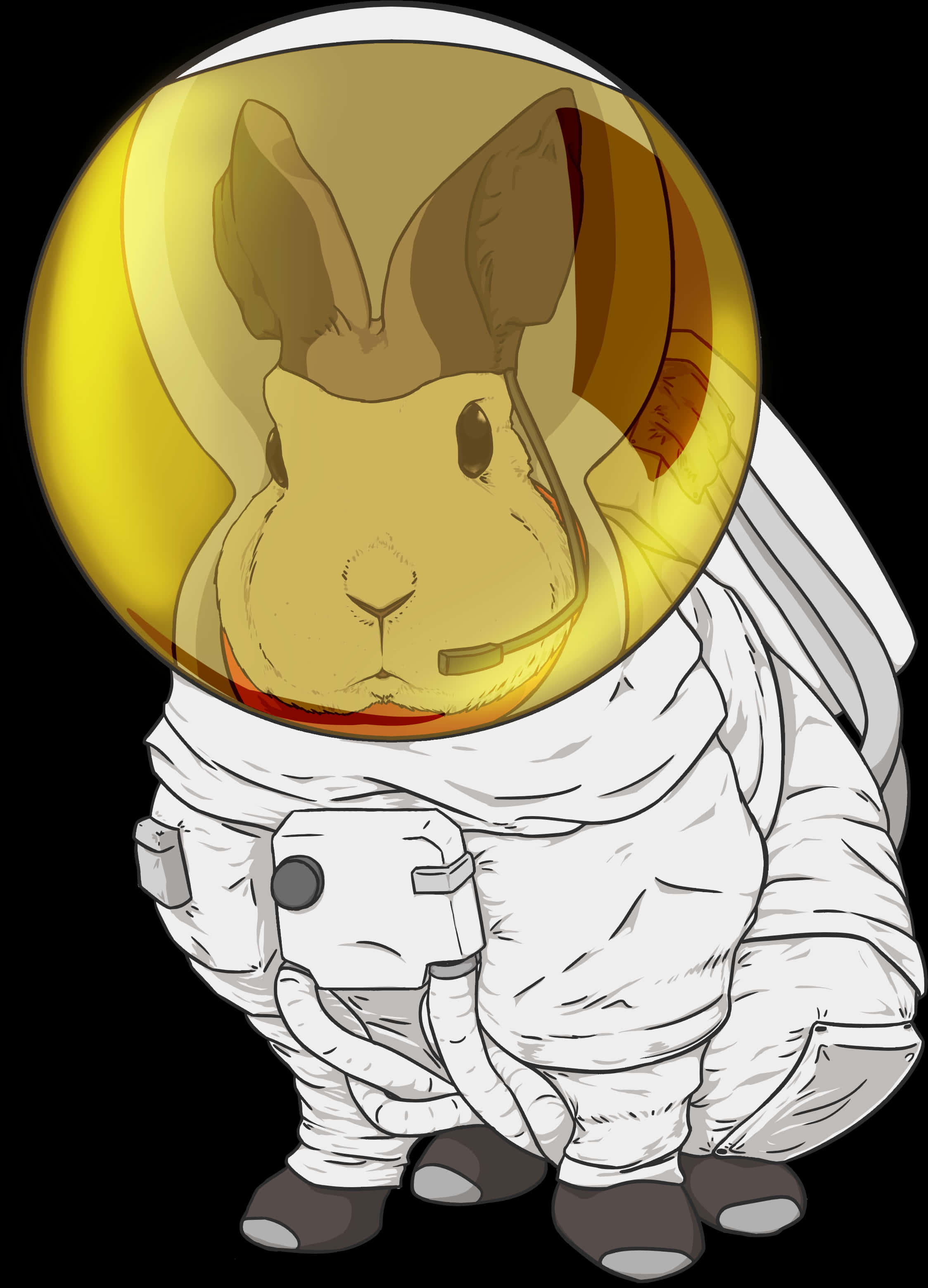 Astronaut Bunny Illustration PNG
