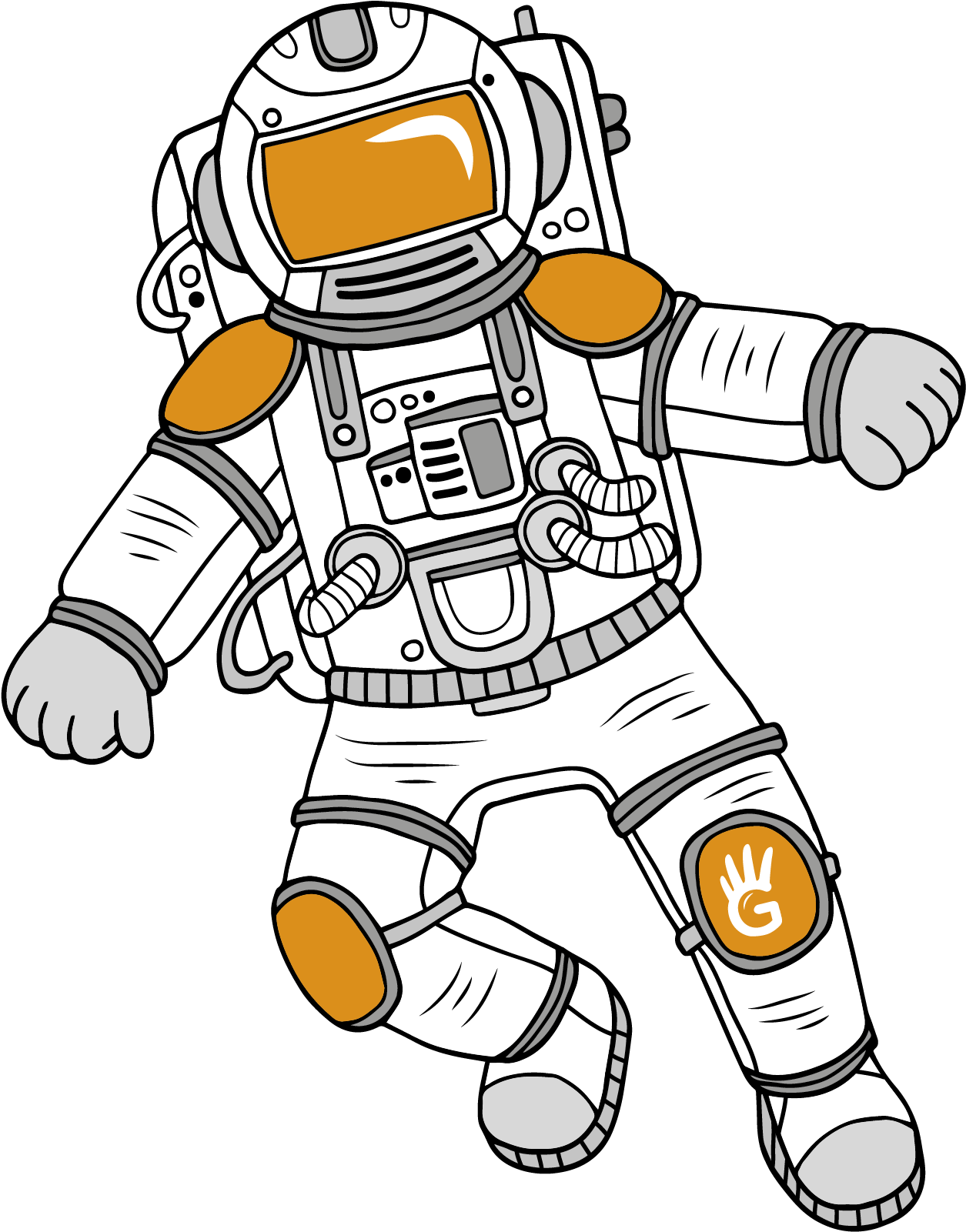 Astronaut Cartoon Illustration PNG