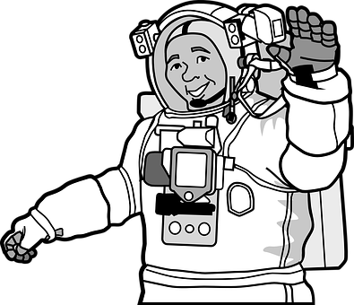 Astronaut Cartoon Waving Hello PNG