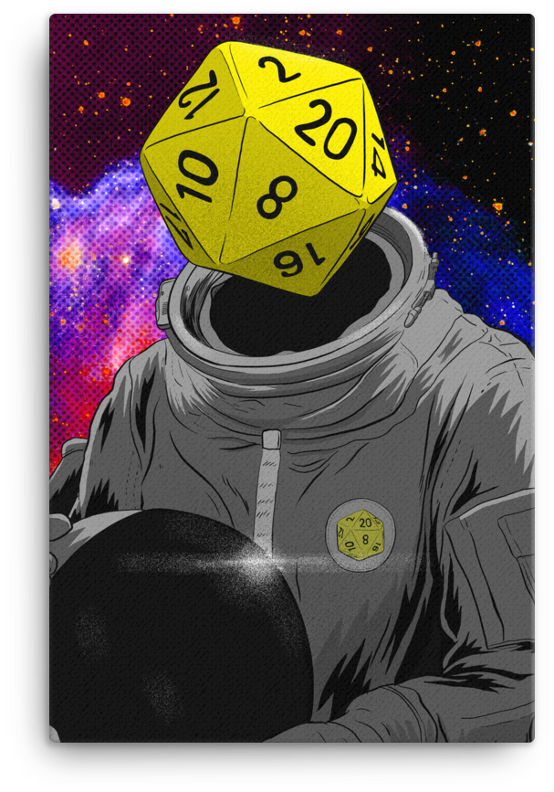 Astronaut D20 Cosmic Backdrop PNG