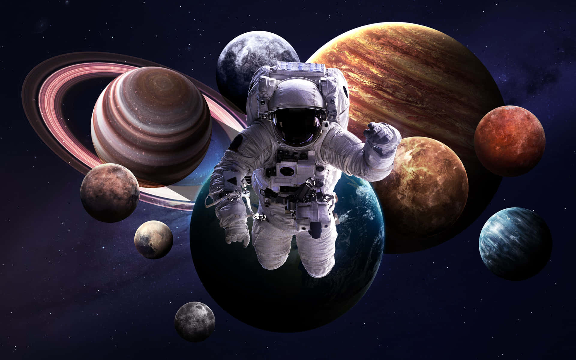 Astronaut Hovers Desktop Wallpaper