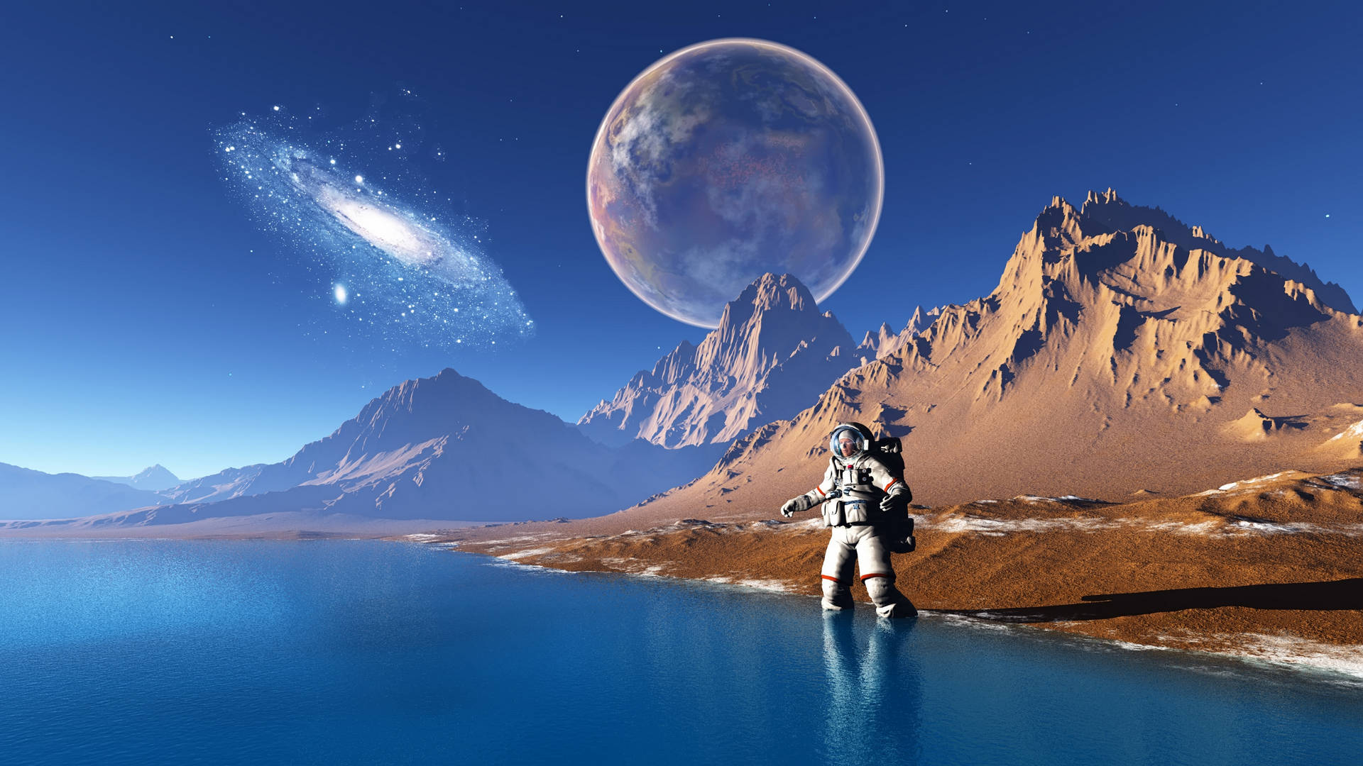 Astronaut Discovers Water In Space Wallpaper