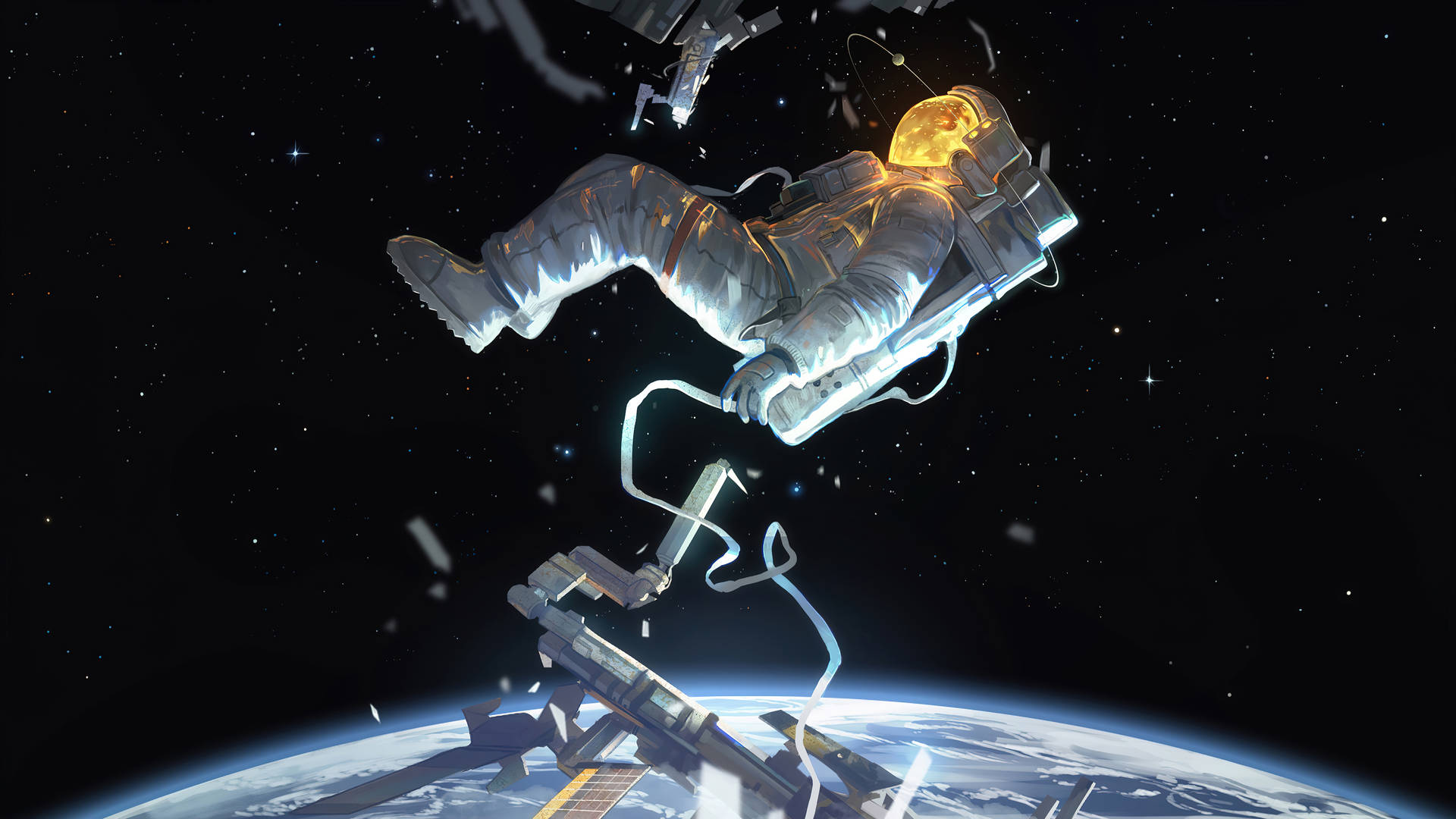 Astronaut Ejecting From Spaceship Wallpaper