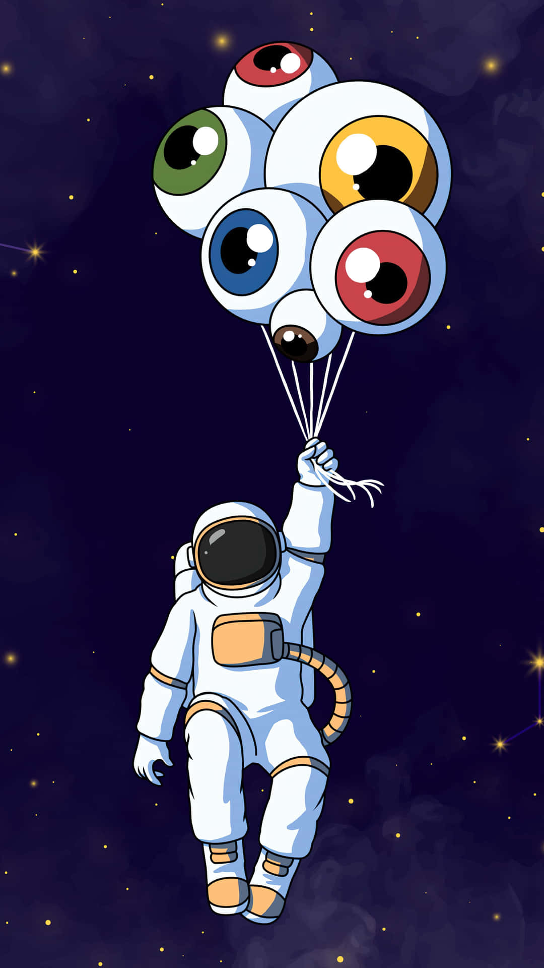 Astronaut_ Eye_ Balloons_ Space_ Adventure Wallpaper