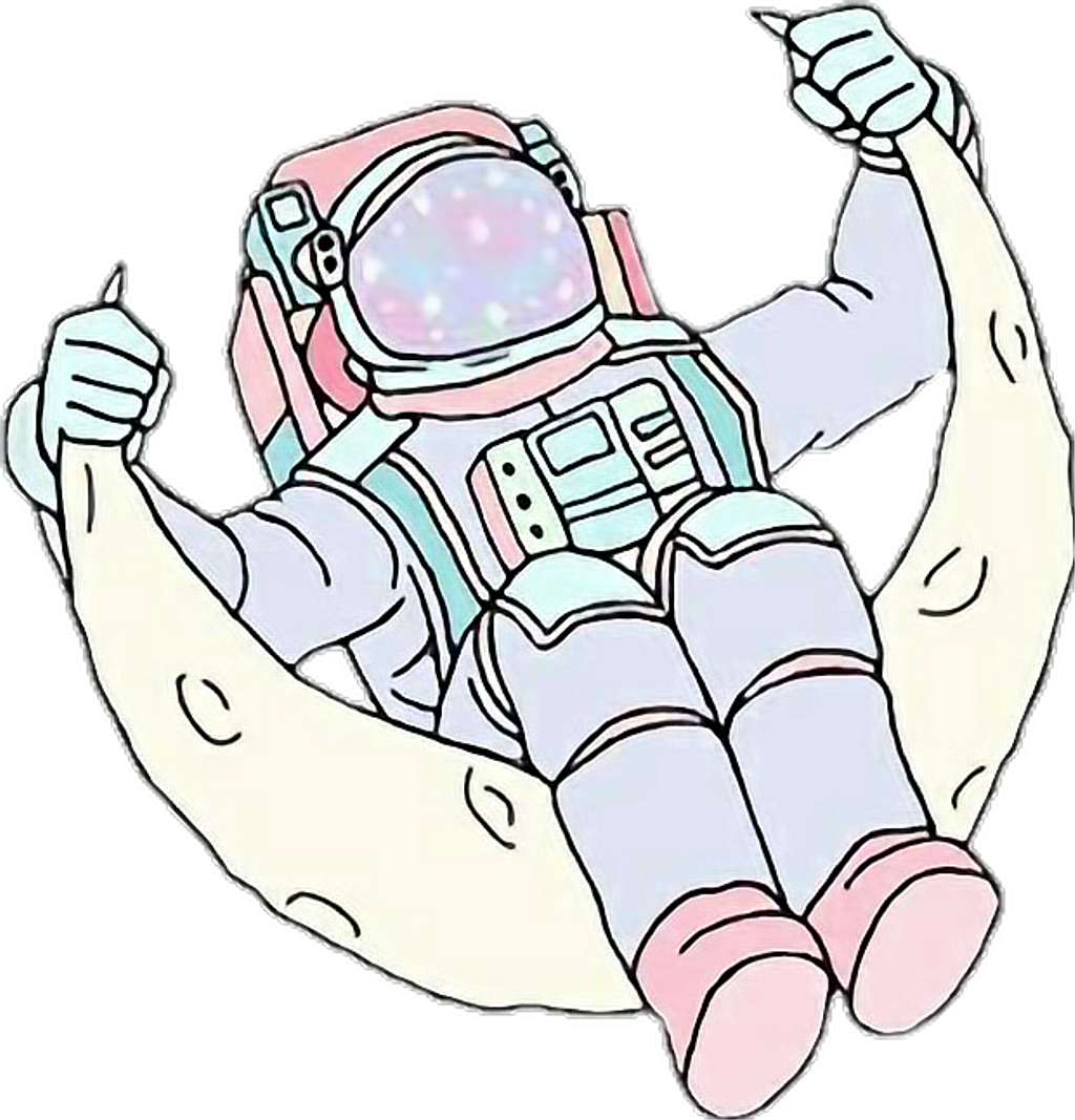 Astronaut Flexing Muscles Cartoon PNG