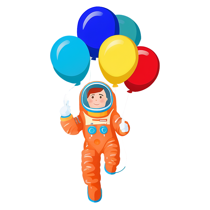 Astronaut Floating With Balloons Png 05212024 PNG
