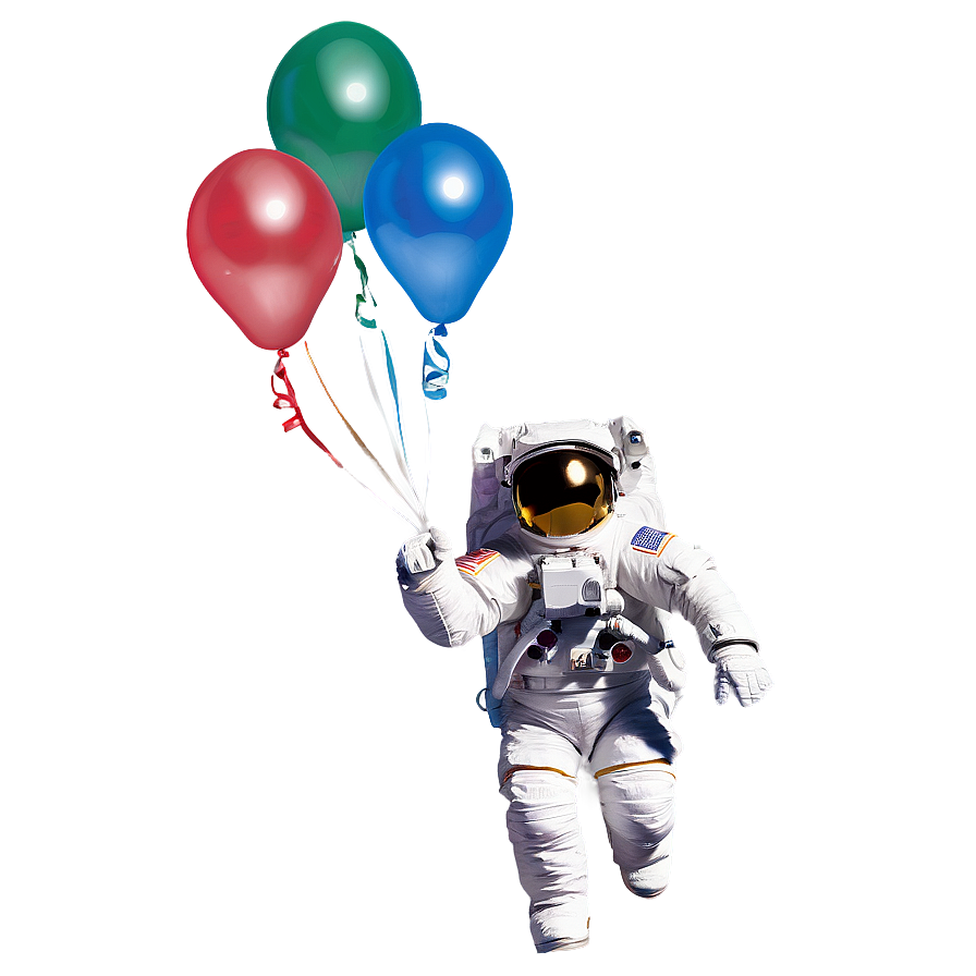 Astronaut Floating With Balloons Png Nos74 PNG
