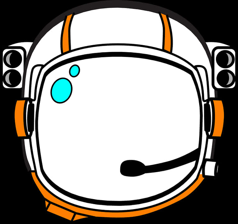 Astronaut Helmet Cartoon Illustration PNG
