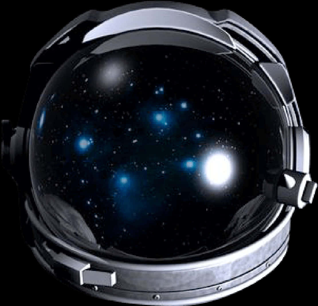 Astronaut Helmet Starry Space Reflection.jpg PNG