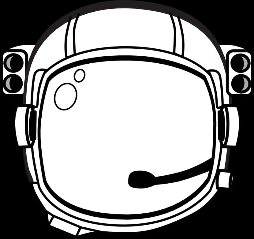 Astronaut Helmet Vector Illustration PNG