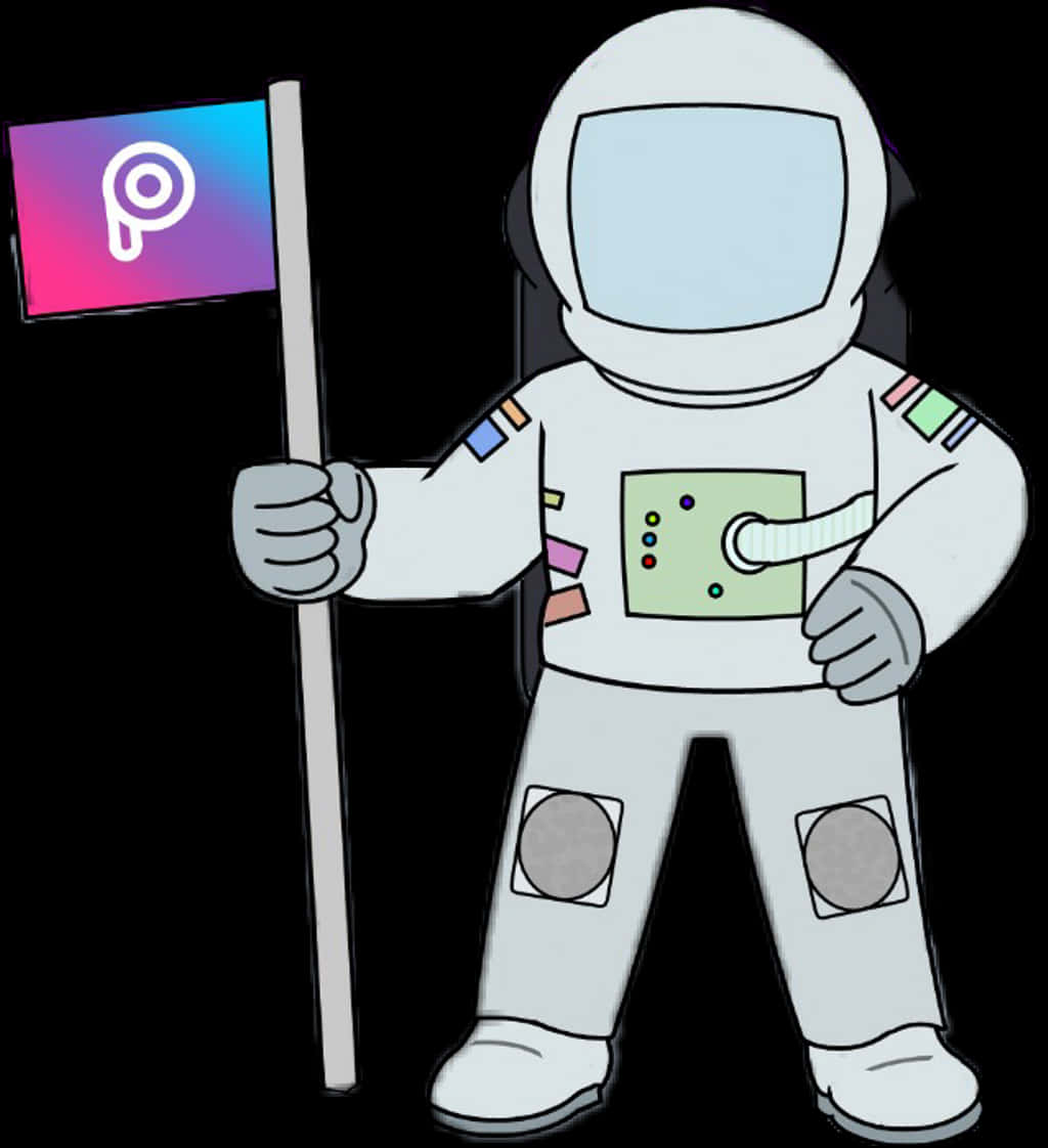 Download Astronaut_ Holding_ Pins_ Flag | Wallpapers.com