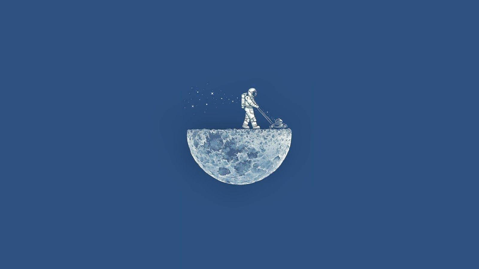 Astronaut In Moon Creative Wallpaper