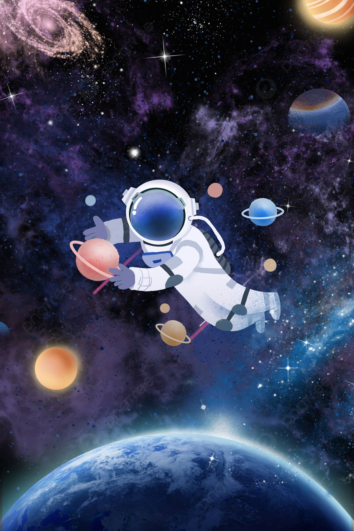 Astronaut In Space 2d Universal Wallpaper