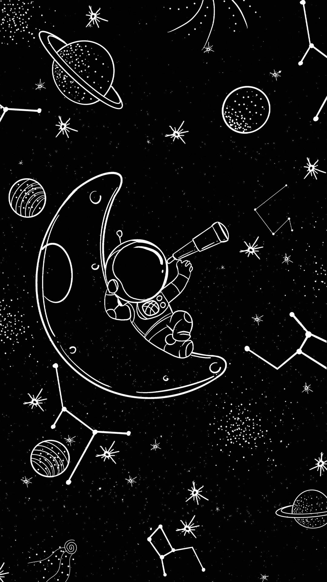Download Astronaut In Space 4k Doodle Wallpaper 